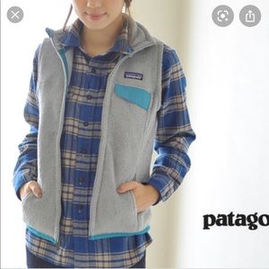 Grey and Teal Patagonia Re-Tool vest